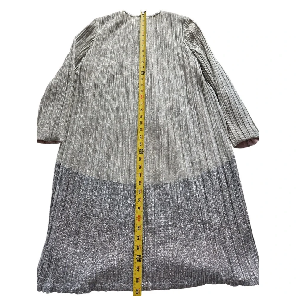 80s Vintage Morton Myles‎ For The Warrens Sz 10 Silver Lame Dress USA EUC - Picture 11 of 16
